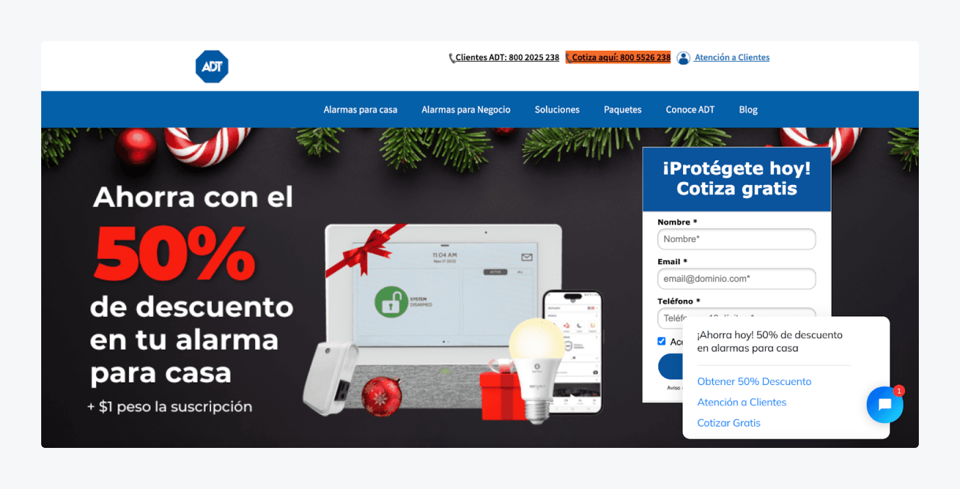 adt landing page with chatbot adt landing page with chatbot
