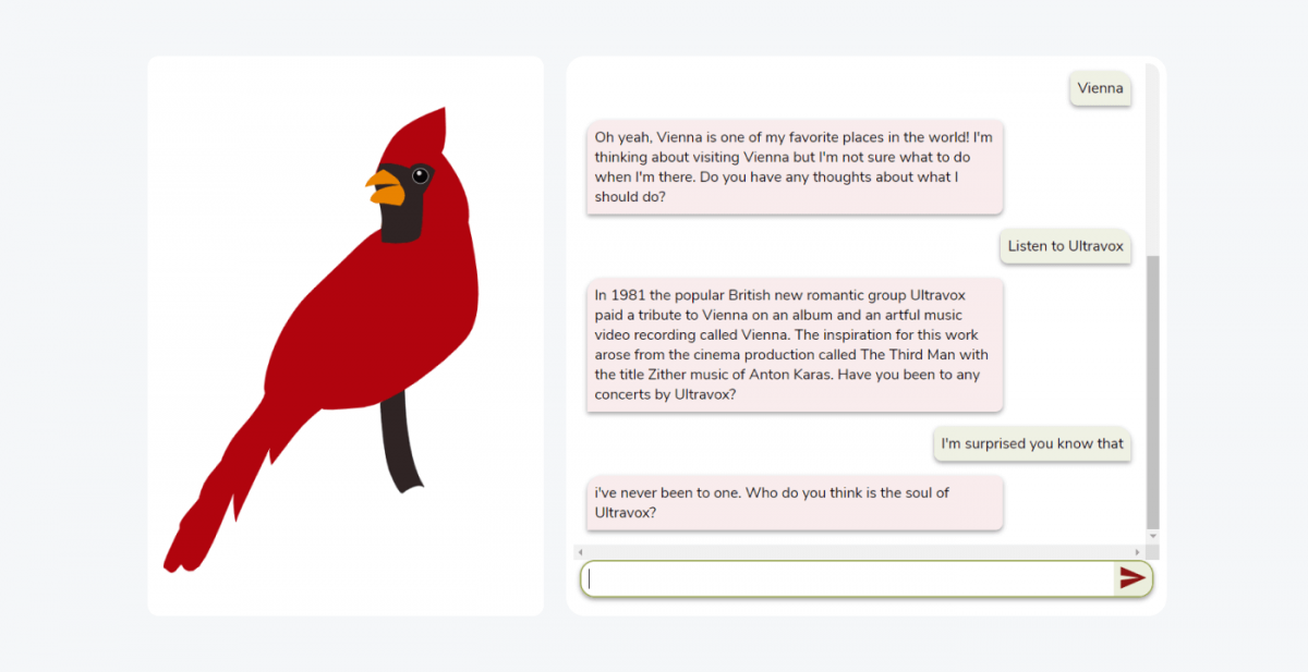 ejemplo de chatbot Chirpy Cardinal Ejemplo de chatbot Chirpy Cardinal